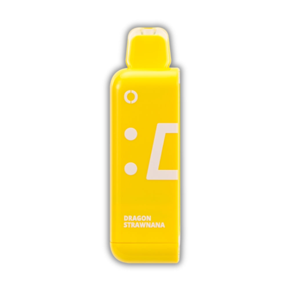 Dragon Strawnana Off Stamp Classic Cube Pod – a bold yellow disposable vape with a delicious mix of dragon fruit, strawberry, and banana flavors. Order yours at AdjustableVapes.com.