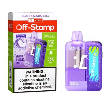 Blue Razz Grape Ice – Off Stamp X-Cube Crystal Kit | 35K Puffs