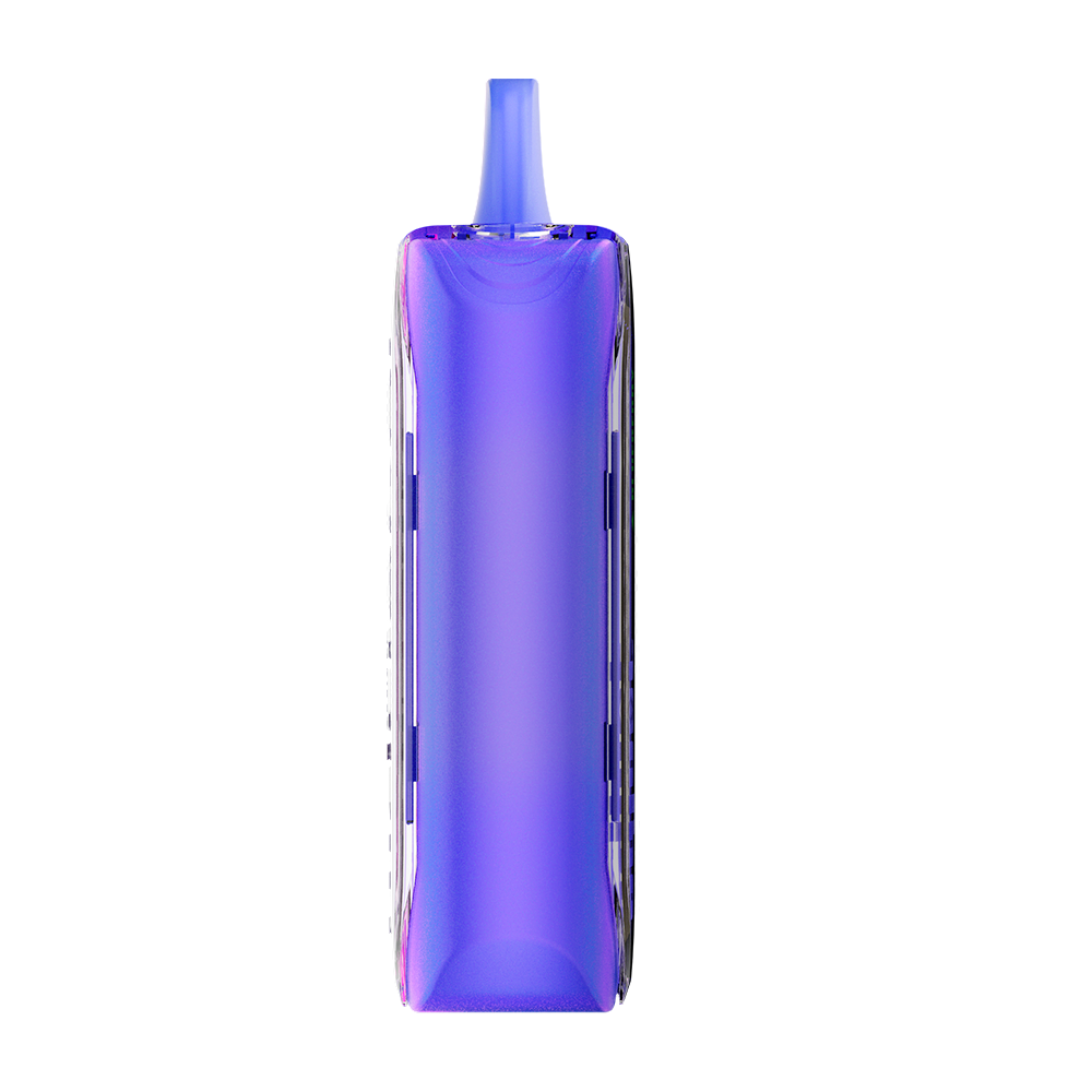 Adjust MyFlavor vape device in a bold purple design, highlighting the Blue Raspberry Ice flavor. Features customizable burst mode with up to 20K puffs, normal mode up to 40K puffs, and an interactive screen for tailored vaping preferences, delivering a premium flavor experience.