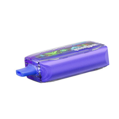 Adjust MyFlavor vape device in a bold purple design, highlighting the Blue Raspberry Ice flavor. Features customizable burst mode with up to 20K puffs, normal mode up to 40K puffs, and an interactive screen for tailored vaping preferences, delivering a premium flavor experience.