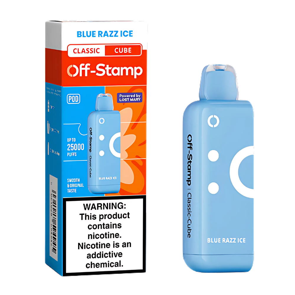 Blue Razz Ice Off Stamp X-Cube Classic Cube | 25K Puffs