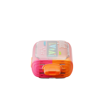 Adjust MyFlavor Orange Strawberry 40K Puffs Disposable Vape Packaging- Orange Strawberry-flavored vape with 6 adjustable flavor intensity settings, rechargeable design, 5% nicotine strength, vibrant orange and pink packaging.