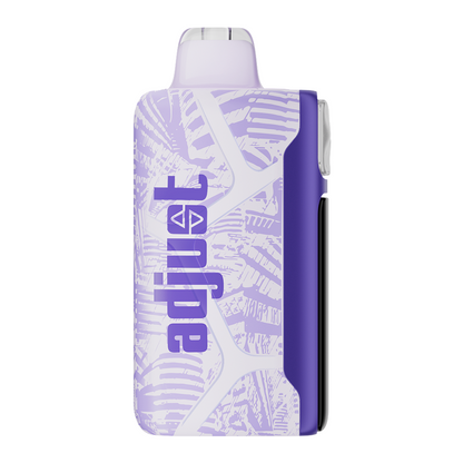 Adjust MySweet Raspberry Orange Disposable Vape Device - Showcasing a stylish purple and white design with customizable sweetness levels, rechargeable capability, and an intuitive display screen.