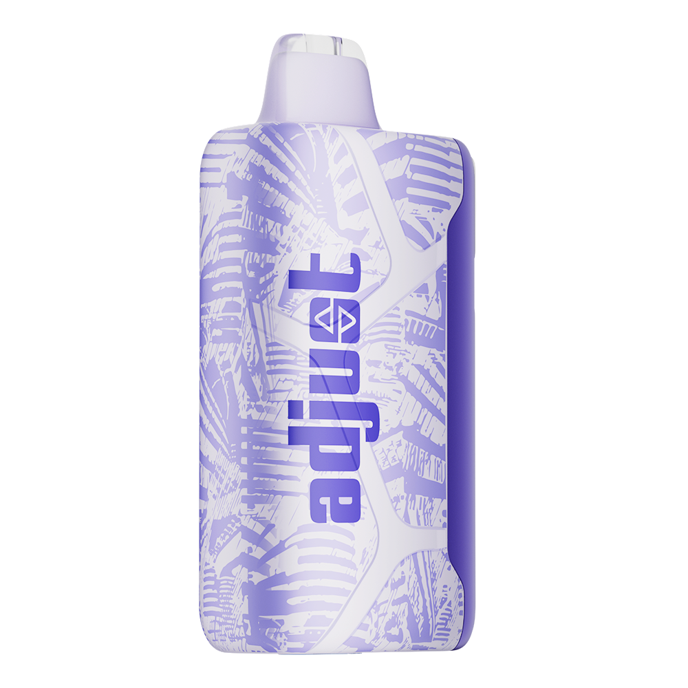 Adjust MySweet Raspberry Orange Disposable Vape Device - Showcasing a stylish purple and white design with customizable sweetness levels, rechargeable capability, and an intuitive display screen.