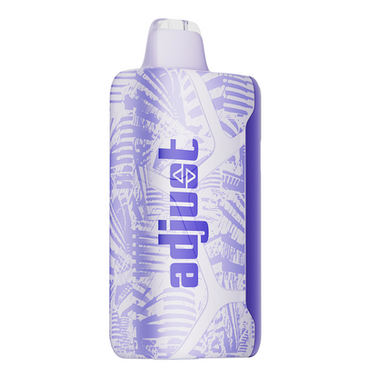 Adjust MySweet Raspberry Orange Disposable Vape Device - Showcasing a stylish purple and white design with customizable sweetness levels, rechargeable capability, and an intuitive display screen.