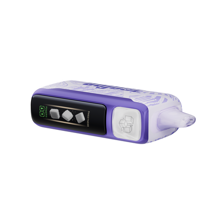Adjust MySweet Raspberry Orange Disposable Vape Device - Showcasing a stylish purple and white design with customizable sweetness levels, rechargeable capability, and an intuitive display screen.