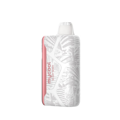 Adjust MyCool Scary Berry 40K Puffs Disposable Vape- Featuring a blend of mixed berries with adjustable ice cooling feature, 5% nicotine strength, vibrant red and white design with soft pink accents.