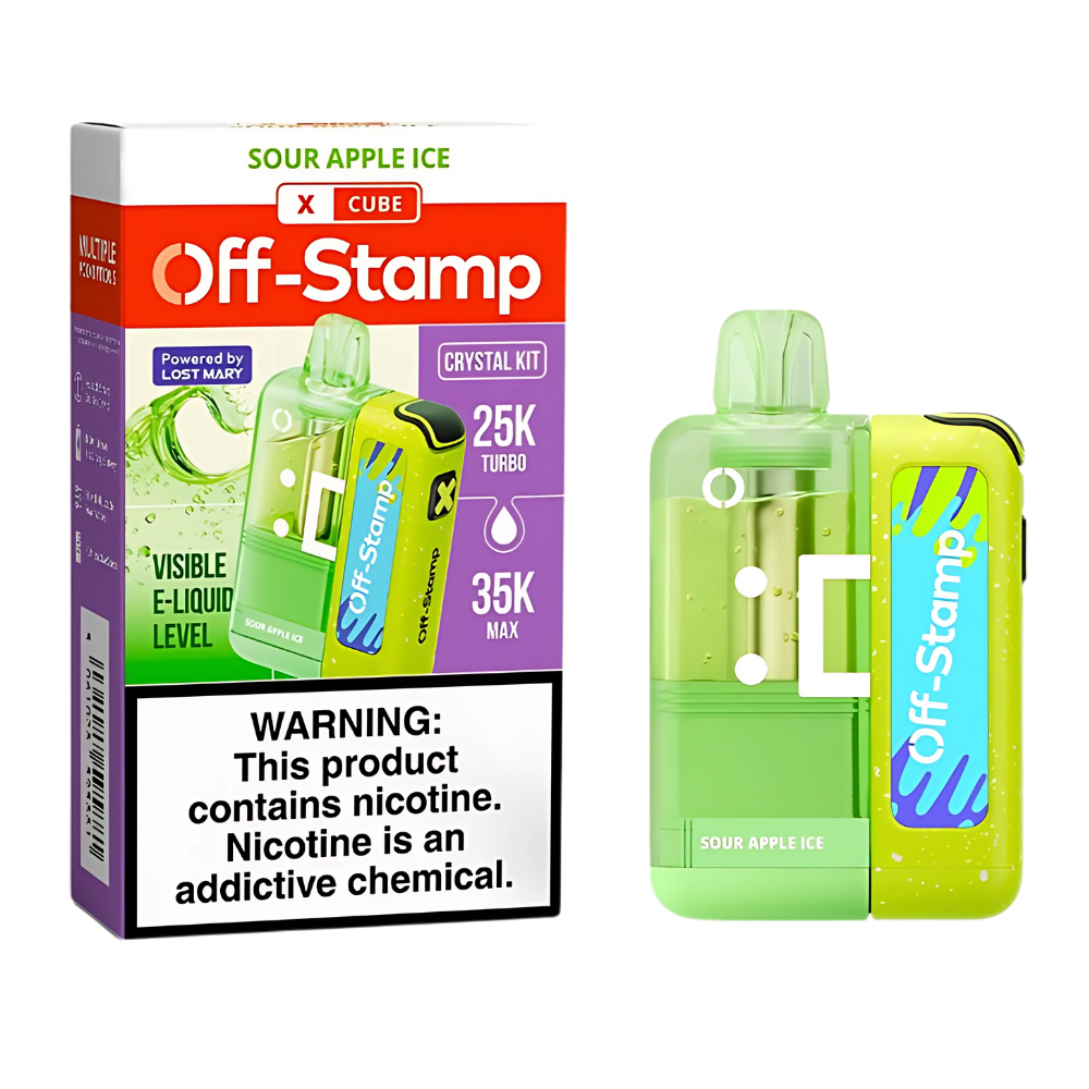 Sour Apple Ice – Off Stamp X-Cube Crystal Kit | 35K Puffs