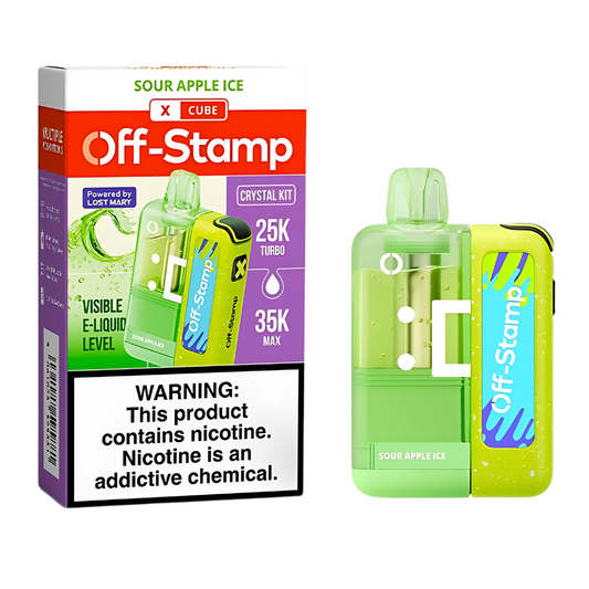 Sour Apple Ice – Off Stamp X-Cube Crystal Kit | 35K Puffs