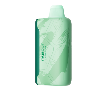 MySour Sour Grapple disposable vape device with a sleek green design, ergonomic build, and modern display. High-quality flavored vape for a smooth and enjoyable vaping experience.