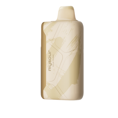 MySour Sour Island disposable vape device featuring a stylish gold design, ergonomic shape, and modern display. Premium tropical-flavored vape for a smooth and satisfying vaping experience.