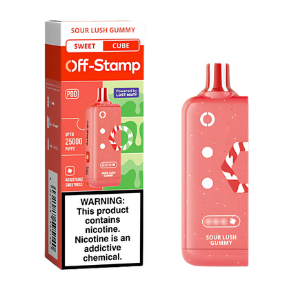 Sour Lush Gummy Off Stamp X-Cube Sweet Cube | 25K Puffs