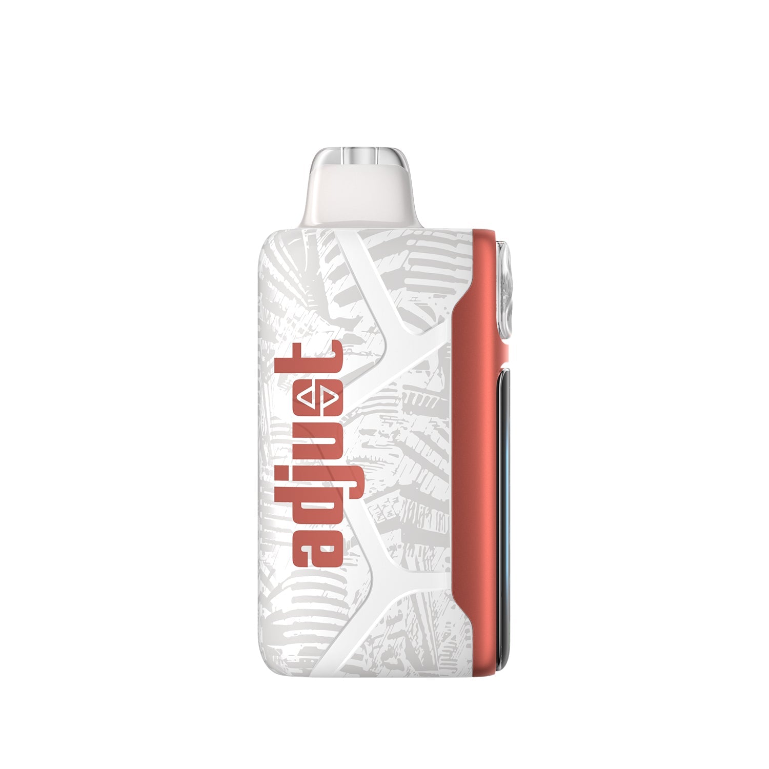 Adjust MyCool Tigers Blood 40K Puffs Disposable Vape - White and coral-colored device featuring a tropical blend of fruit flavors with adjustable cooling levels, 5% nicotine strength, and a vibrant design, with a clear display of customizable options.