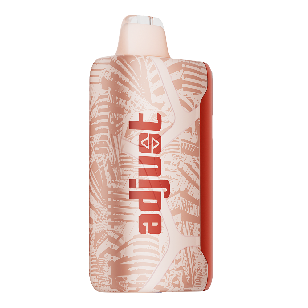 Adjust MySweet Disposable Vape Device in Red and White - Featuring a sleek rechargeable design with adjustable sweetness levels displayed on an interactive screen, offering a modern vaping experience.