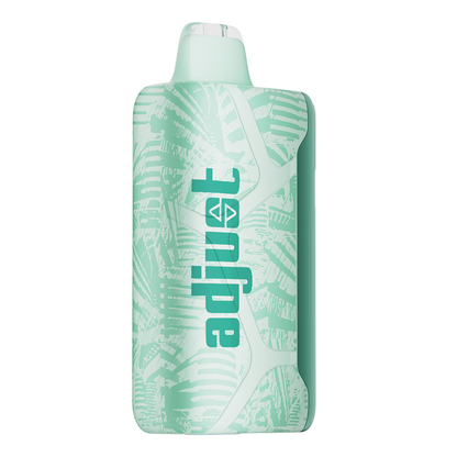 Adjust MySweet Wintergreen Savers Disposable Vape Device - Featuring a sleek teal design with intricate white patterns, showcasing a modern and compact rechargeable vaping device.