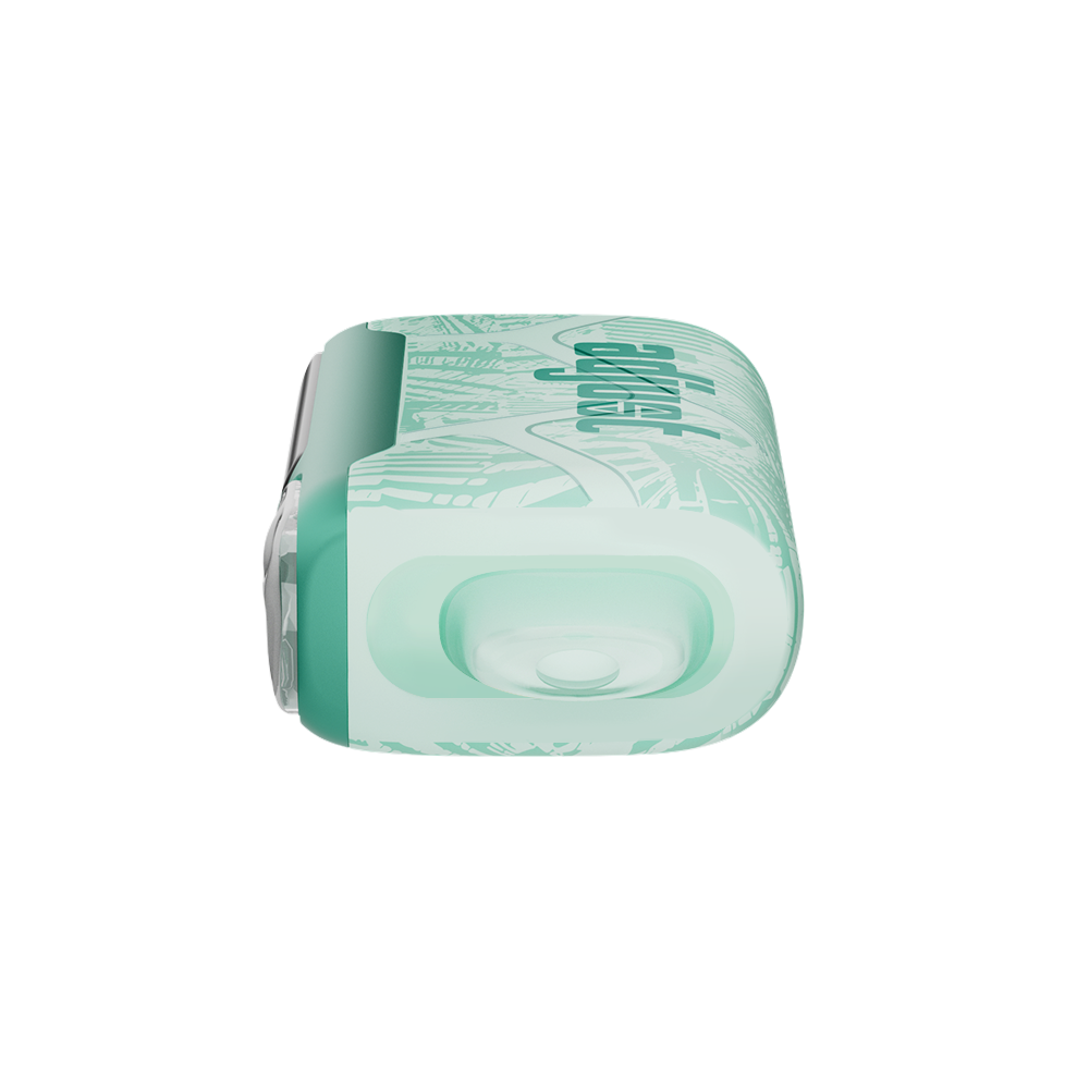 Adjust MySweet Wintergreen Savers Disposable Vape Device - Featuring a sleek teal design with intricate white patterns, showcasing a modern and compact rechargeable vaping device.