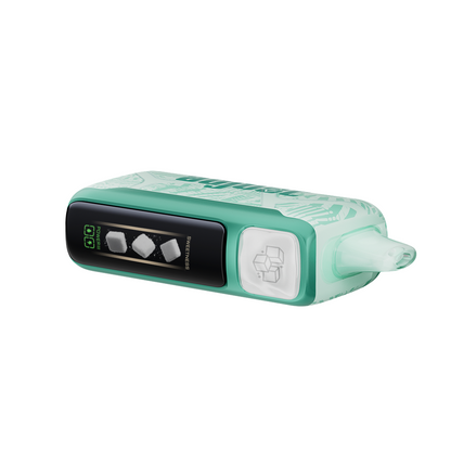 Adjust MySweet Wintergreen Savers Disposable Vape Device - Featuring a sleek teal design with intricate white patterns, showcasing a modern and compact rechargeable vaping device.