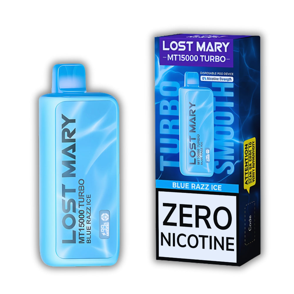 Blue Razz Ice (0% Nicotine) – Lost Mary MT15000 Turbo